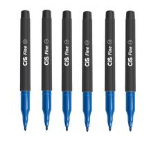 Caneta Hidrográfica Ponta Porosa Cis 1.0 Fine Azul kit C/6