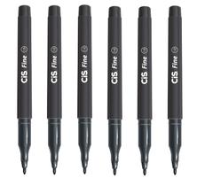 Caneta Hidrográfica Ponta Porosa Cis 1.0 Fine Preto kit C/6