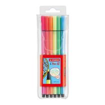 Caneta Hidrografica Premium Stabilo Pen 68 Neon 6 Cores