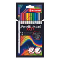 Caneta Hidrográfica Stabilo Pen 68 Brush Arty 12 cores Caneta Hidrográfica Stabilo Pen 68 Brush Arty 12 cores