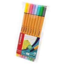 Caneta Hidrográfica Stabilo Point 88 0.4mm - 8 Cores PASTEL