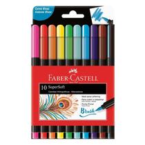 Caneta Hidrográfica Supersoft Brush 150710SOFT 10 Cores - Faber Castell Caneta Hidrográfica Supersoft Brush 150710SOFT 10 Cores - Faber Castell