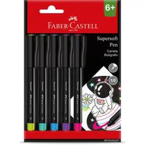 Caneta Hidrográfica Supersoft Pen 1.0 Faber Castell 5 Cores