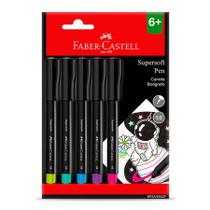 Caneta hidrográfica Supersoft Pen 1.0mm BPSS/ES5ZF com 5 unidades - Faber-Castell Caneta hidrográfica Supersoft Pen 1.0mm BPSS/ES5ZF com 5 unidades - Faber-Castell