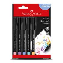 Caneta hidrográfica Supersoft Pen 1.0mm pastel BPSS/ESTPZF com 5 unidades - Faber-Castell
