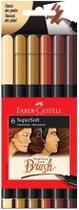 Caneta Hidrografica SuperSorft Tons de Pele Brush Pen 6 Cores