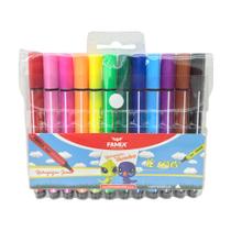 Caneta Hidrográfica Triangular Jumbo 12 cores- Famix Caneta Hidrográfica Triangular Jumbo 12 cores- Famix