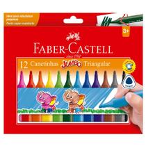 Caneta Hidrográfica Triangular Jumbo com 12 Cores - Faber-Castell Caneta Hidrográfica Triangular Jumbo com 12 Cores - Faber-Castell