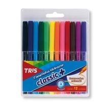 Caneta Hidrográfica Tris Classic Plus 12 Cores 657714 Caneta Hidrográfica Tris Classic Plus 12 Cores 657714
