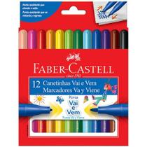 Caneta hidrográfica Vai e Vem 12 cores 150112VVZF555412 - Faber-Castell