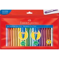 Caneta Hidrografica Vai E Vem 24 Cores Faber-castell