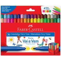 Caneta hidrográfica Vai e Vem 36 cores 15.0136VVZF555437 - Faber-Castell