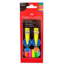 Caneta Hidrográfica Vai e Vem 6 cores neon 151306VVZF - Faber-Castell