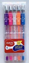 Caneta HiGel Grip Neon 0,8mm kit c/5 - Molin