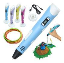 Caneta Impressora 3D Multifunções Criativa Portátil Infantil e Profissional - 3DPEN