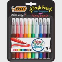 Caneta intensity brush pen kit com 10 cores bic
