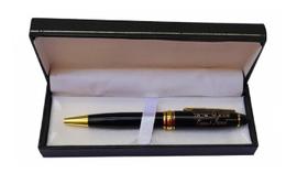 Caneta Judaica Preta Com Dourado Shema Israel Com Estojo Caneta Judaica Preta Com Dourado Shema Israel Com Estojo