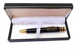 Caneta Judaica Preta Com Dourado Shema Israel Com Estojo Caneta Judaica Preta Com Dourado Shema Israel Com Estojo