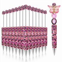 Caneta KUNHEHO Conjunto Rosa com 14 Peças, Glitter, Strass e Contas Caneta KUNHEHO Conjunto Rosa com 14 Peças, Glitter, Strass e Contas