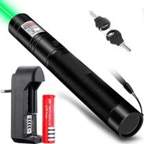 Caneta Laser Pointer Recarregável Verde com Chave de Segurança Caneta Laser Pointer Recarregável Verde com Chave de Segurança