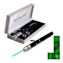 Caneta Laser Pointer Verde Luz Green 5 Pontas Efeitos Estojo