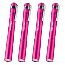 Caneta LED WORKPRO de alumínio com clipe rosa 2AAA Batt, pacote com 4