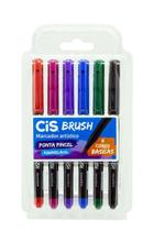 Caneta Lettering Brush Pen C/6 Cores Básicas Aquarelável