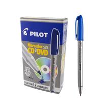 Caneta Marca CD e DVD Ponta Media Azul 12 und Pilot