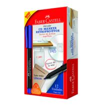 Caneta Marca CD Marker Retroprojetor Azul 12und Faber Castell