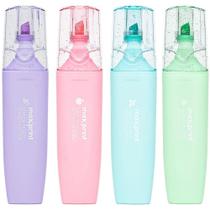 Caneta Marca Texto 4 Cores Glitter com Cheirinho Estojo