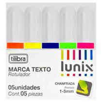 Caneta Marca Texto 5 Cores Mini Lunix Tilibra Caneta Marca Texto 5 Cores Mini Lunix Tilibra