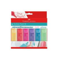 Caneta Marca Texto 6 Cores Tons Pastel Textliner 46 - Faber Castell - Faber-Castell
