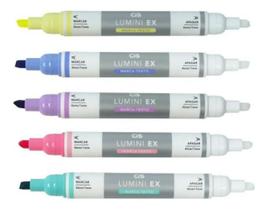 Caneta Marca-texto Apagável Lumini Ex Kit C/5 Cores Cis