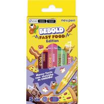 Caneta Marca Texto Bebold FAST Food C/5 Cheirinho Estojo