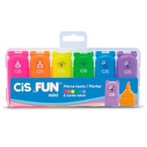 Caneta Marca Texto Cis Fun Mini Neon 6 Cores