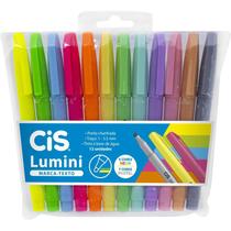 Caneta marca texto cis lumini 12 cores blister sertic