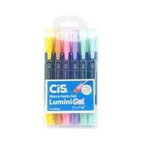 Caneta Marca Texto Cis - Lumini Gel Pastel - 6 Cores