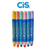 Caneta Marca Texto Cis Lumini Gel Pastel - Kit Com 6 Cores