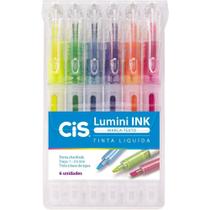 Caneta Marca Texto Cis Lumini Ink 6 Cores Caneta Marca Texto Cis Lumini Ink 6 Cores