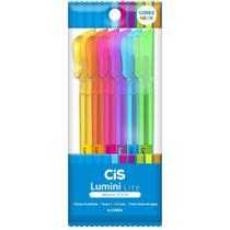 Caneta Marca Texto CIS Lumini Lite 6 Cores Neon Estojo