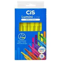 Caneta Marca Texto Cis Lumini Lite Amarela 12 Unidades