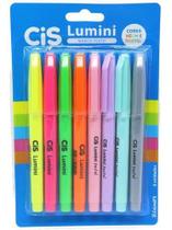 Caneta Marca Texto Cis Lumini Neon/Pastel 8 Cores