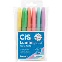 Caneta Marca Texto CIS Lumini TONS Pastel 6 Cores