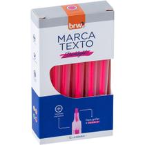 Caneta Marca Texto Dashlight Rosa Fluorescente Caixa com 12