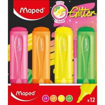 Caneta Marca Texto Fluopeps Glitter Neon Cores(s) DP.C/12 Caneta Marca Texto Fluopeps Glitter Neon Cores(s) DP.C/12