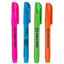 Caneta marca texto fluorescente kit 4 unidades - leonora