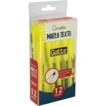 Caneta Marca Texto Gatte Amarela 4MM - Caixa com 12 Unidades