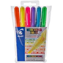 Caneta Marca Texto Lumicolor 200-SL 06 Cores - Bloco com 6 Unidades