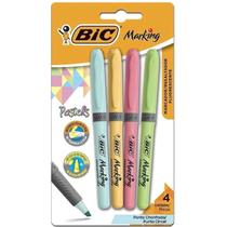 Caneta Marca Texto Marking 4 Cores Pastel Bic