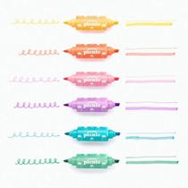 Caneta Marca Texto Mini 2 Em 1 Picnic Bombom Com 6 Unidades Leo E Leo - LC Caneta Marca Texto Mini 2 Em 1 Picnic Bombom Com 6 Unidades Leo E Leo - LC